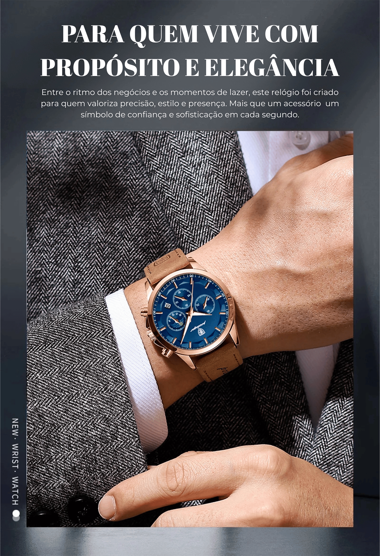 Poedagar esportes de luxo masculino relógio quartzo à prova à prova dwaterpro